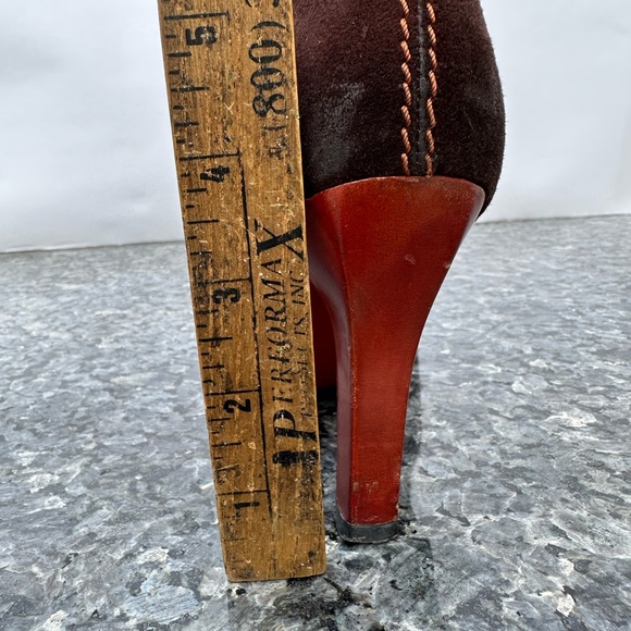 Tods Brown Suede Ankle Heeled Booties Women’s Size 8.5 - Picture 11 of 12